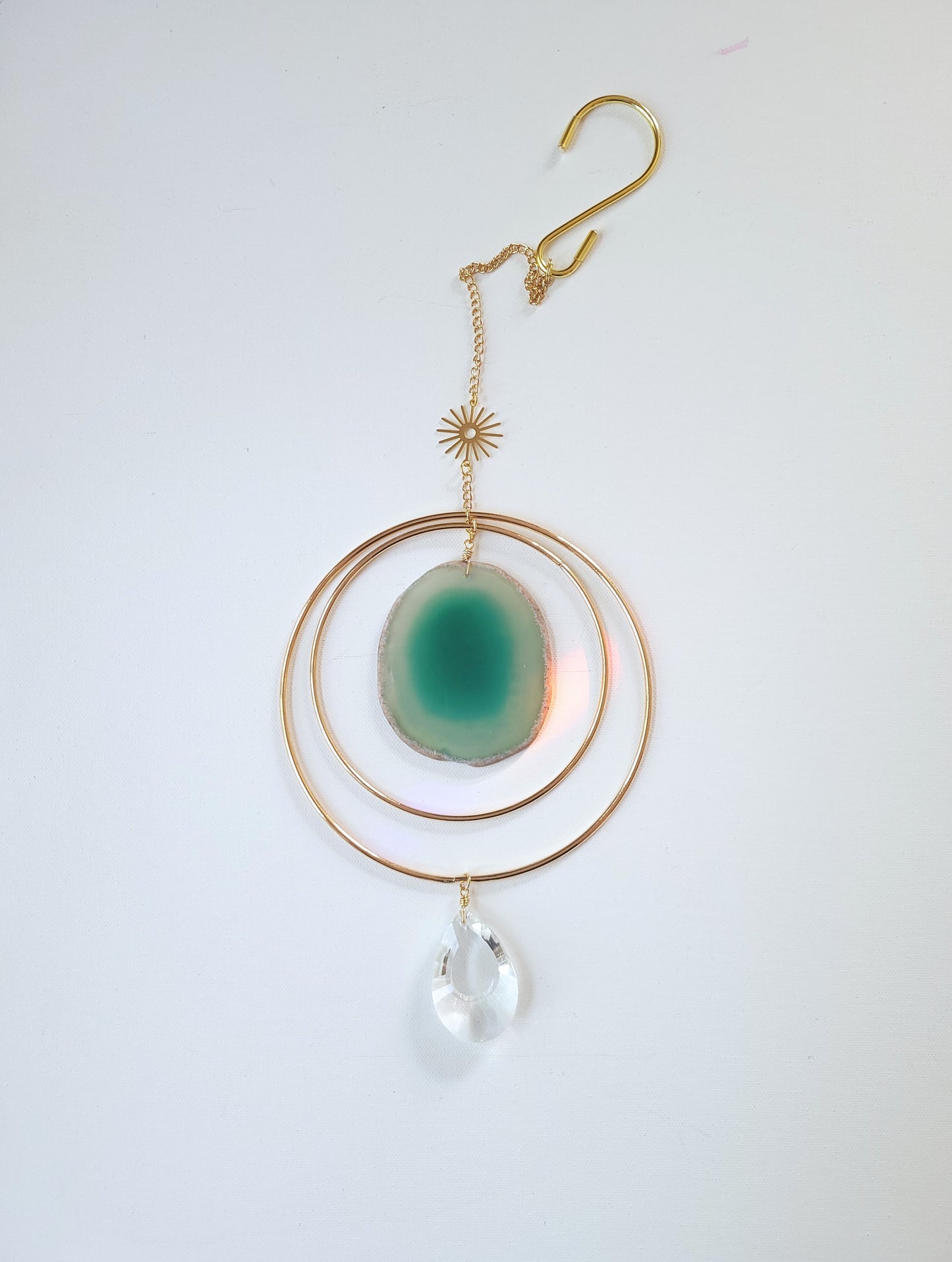 Agate Window Charm - Green