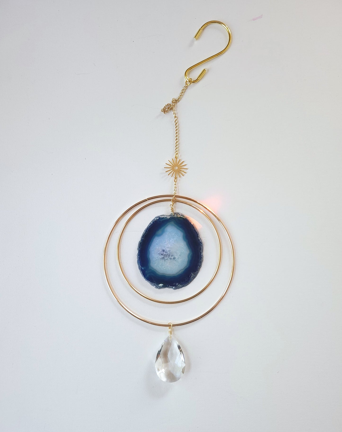 Agate Window Charm - Blue