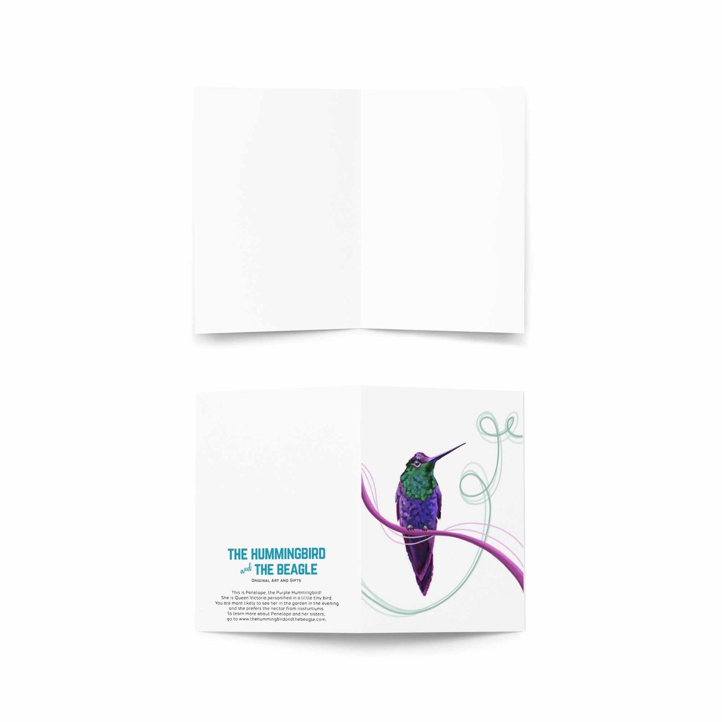 Penelope - The Purple Hummingbird - Greeting Card