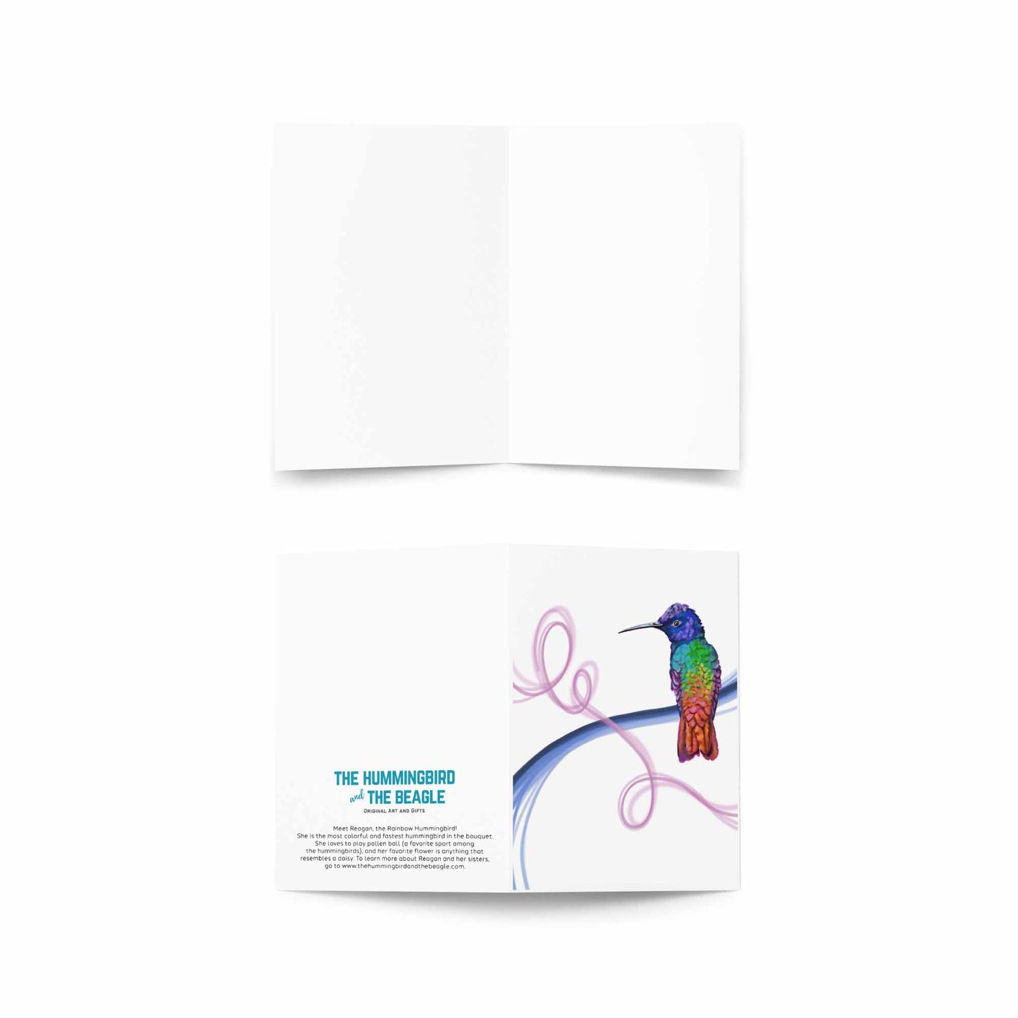 Reagan - The Colorful Hummingbird - Greeting Card