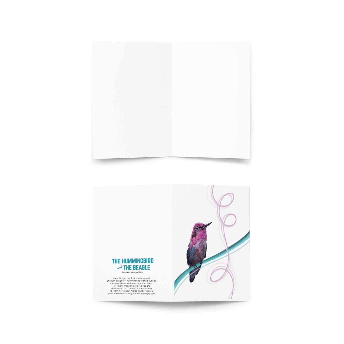Margo - The Pink Hummingbird - Greeting Card