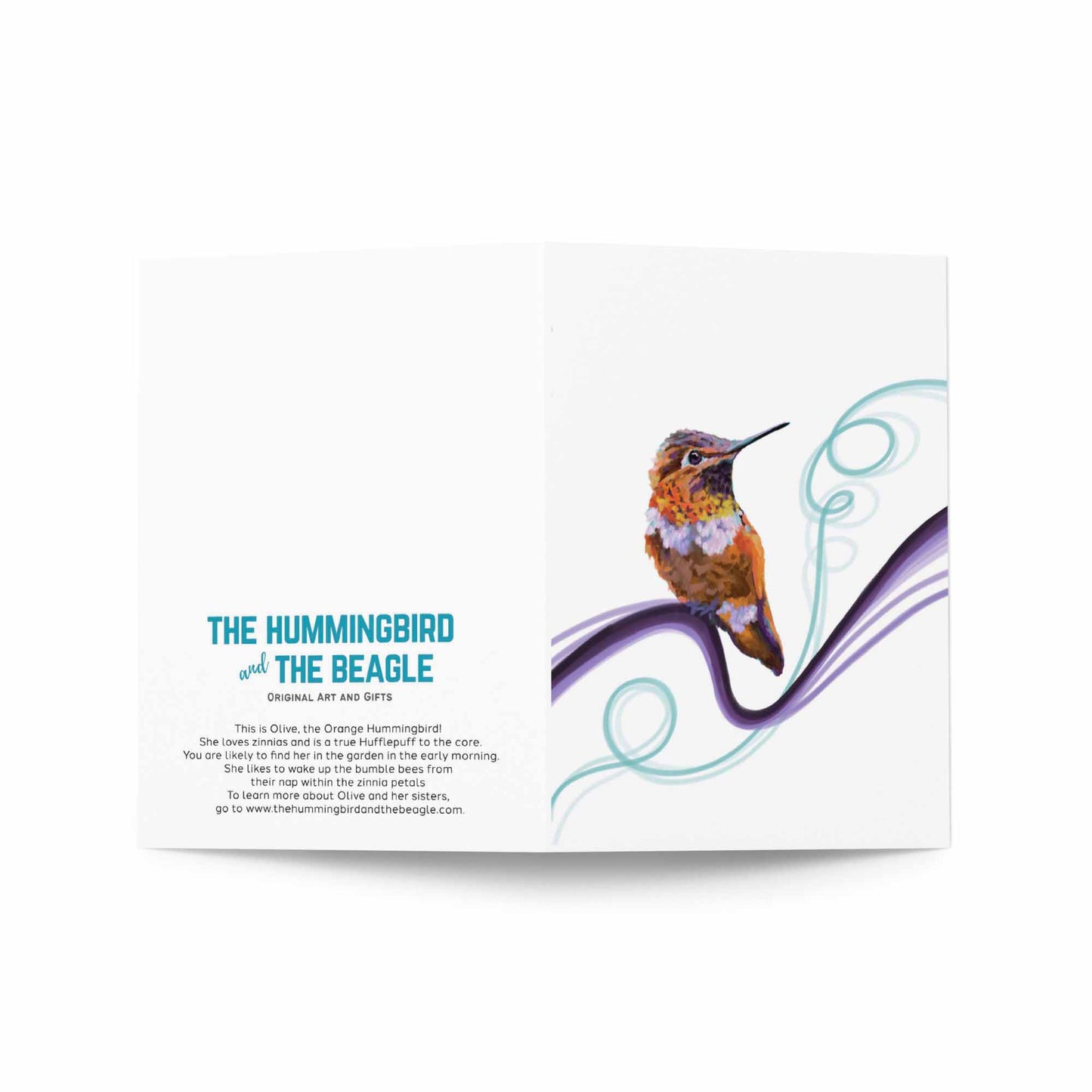 Olive - The Orange Hummingbird - Greeting Card