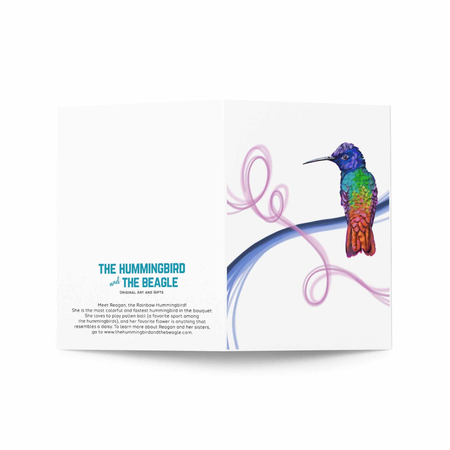 Reagan - The Colorful Hummingbird - Greeting Card