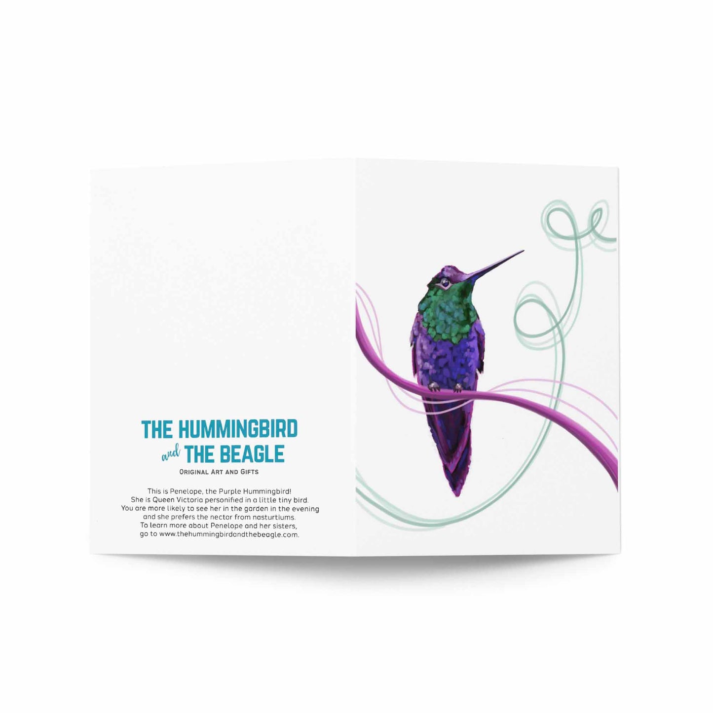 Penelope - The Purple Hummingbird - Greeting Card