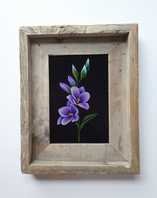 5x7 Framed Purple Freesia