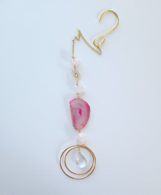 Window Charm - Pink Quartz