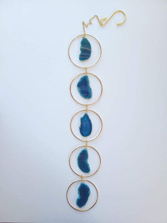 Agate Window Charm - Blue