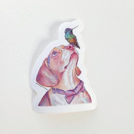 The Hummingbird and The Beagle Sticker