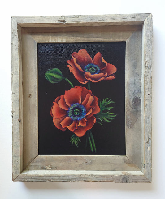 8x10 Red Poppies