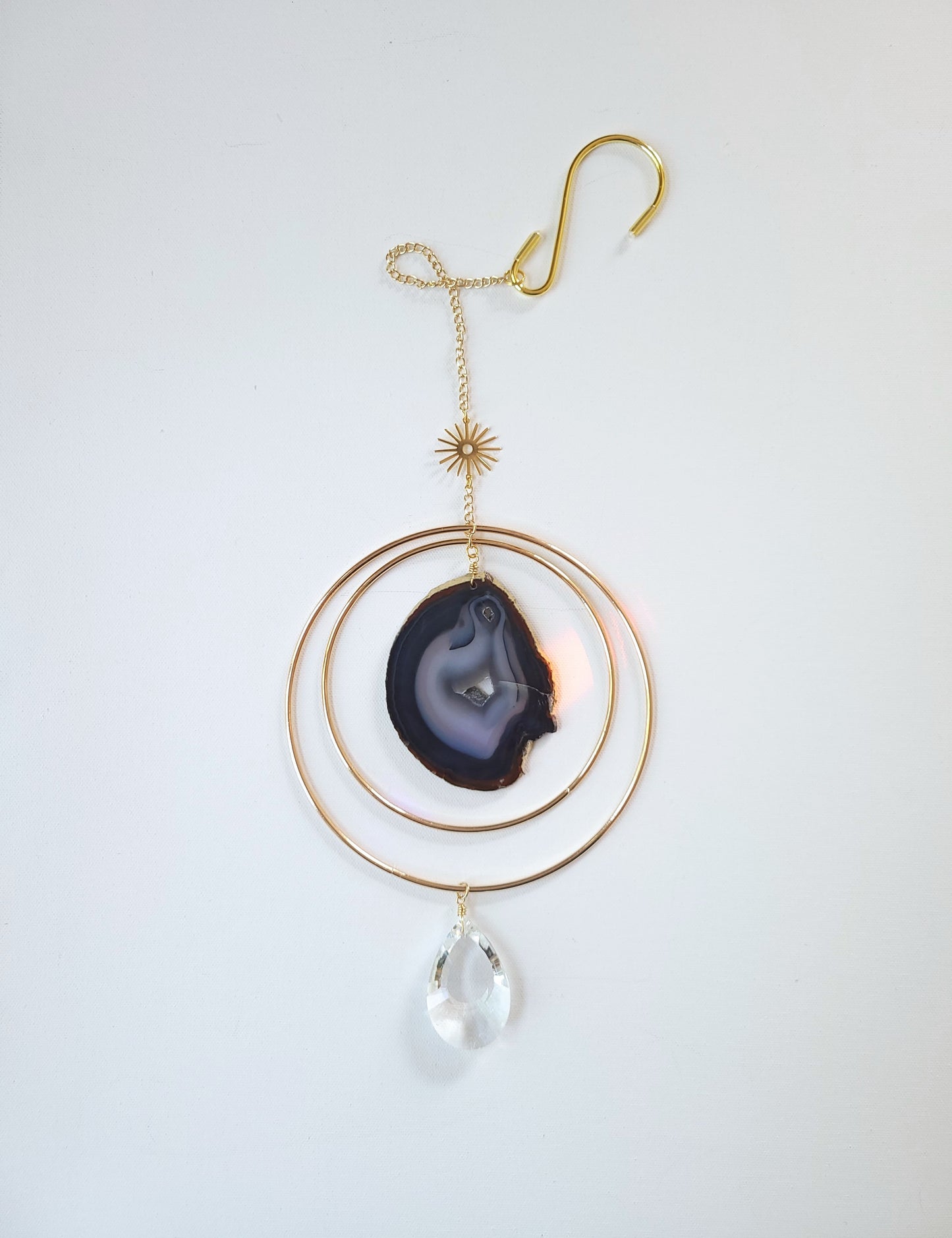 Agate Window Charm - Black