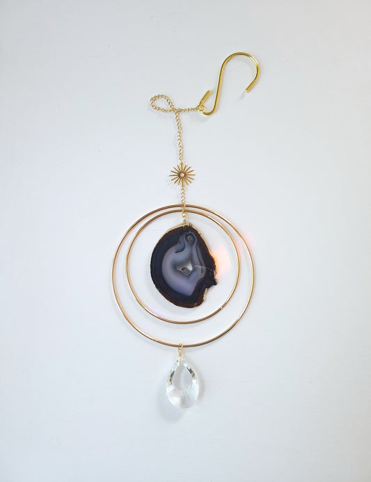 Agate Window Charm - Black