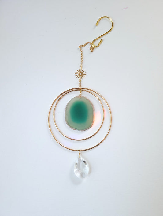 Agate Window Charm - Green
