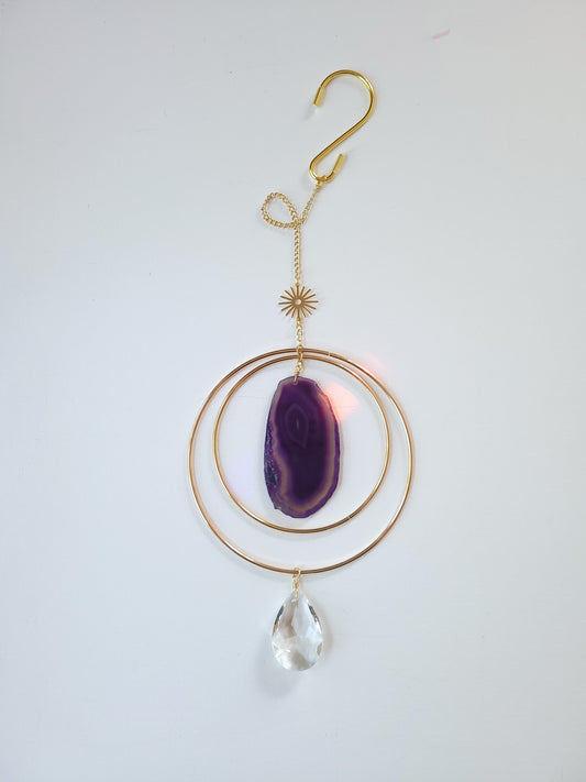 Agate Window Charm - Purple