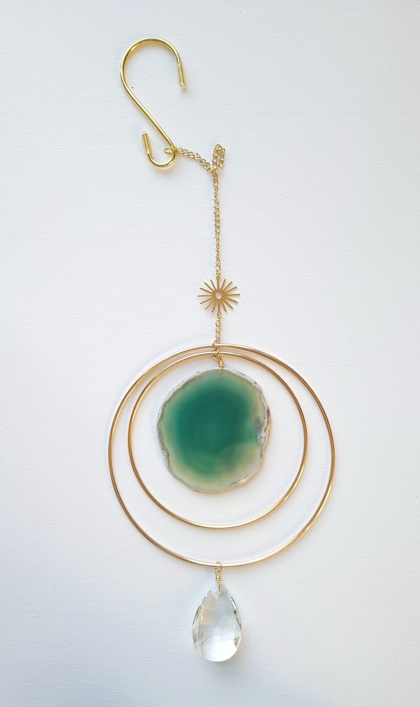 Agate Window Charm - Green