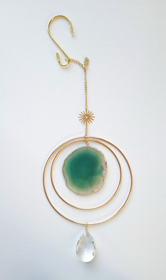 Agate Window Charm - Green