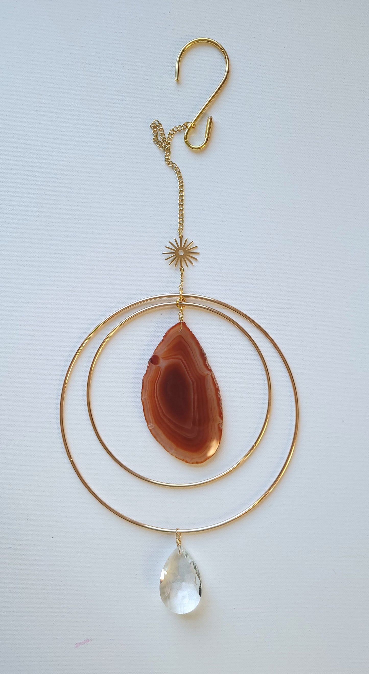 Agate Window Charm - Large Orange