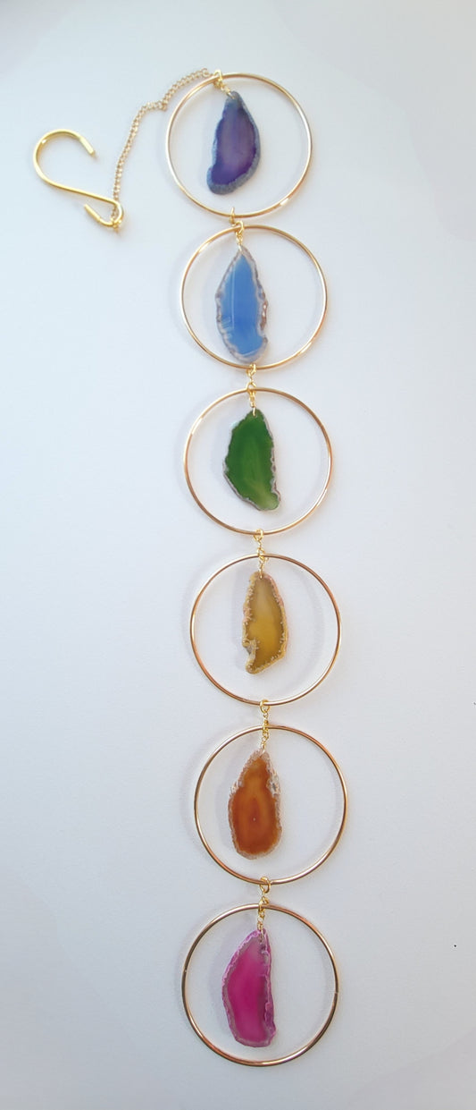 Agate Window Charm - Chakra/Rainbow