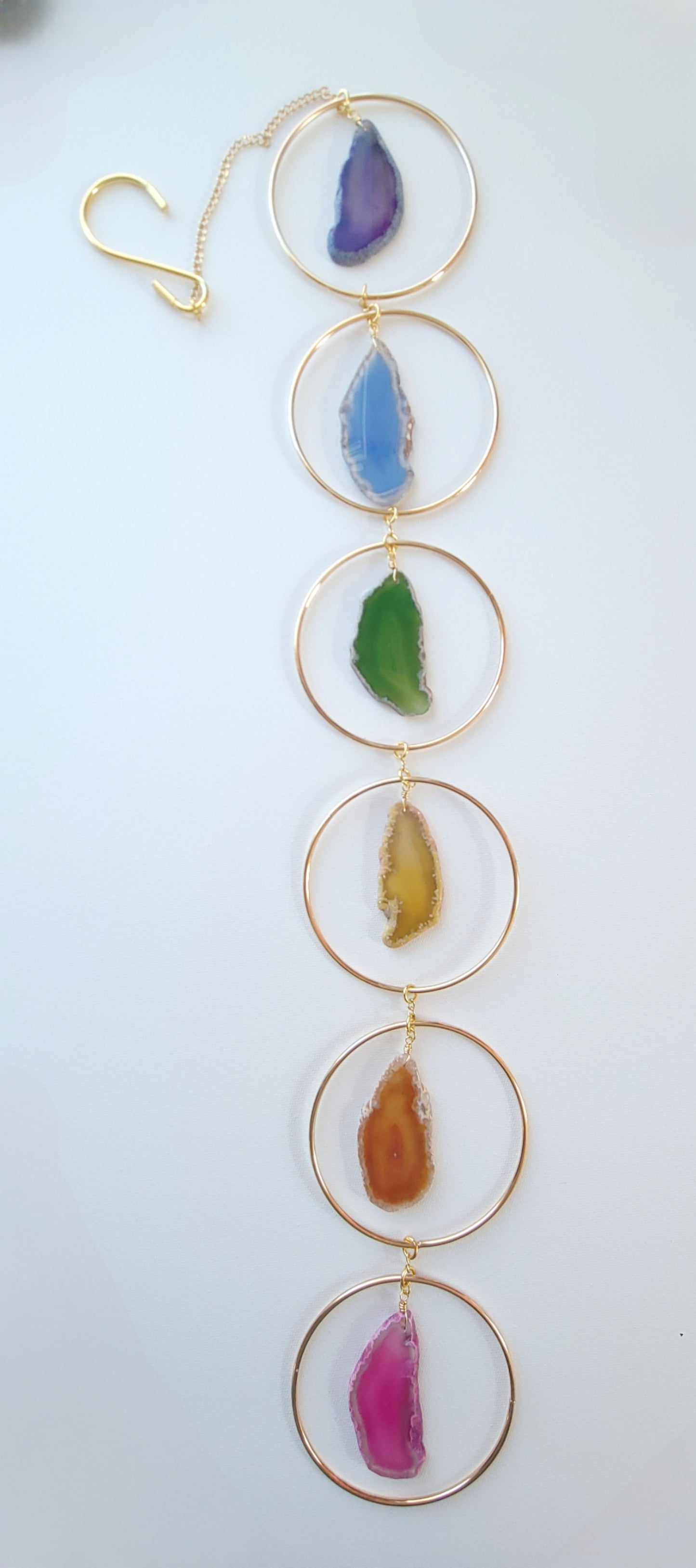 Agate Window Charm - Chakra/Rainbow II