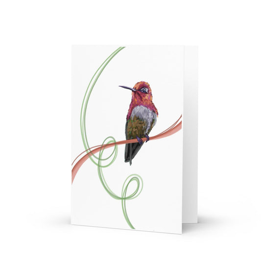 Raven - The Red Hummingbird - Greeting Card