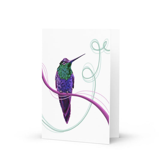 Penelope - The Purple Hummingbird - Greeting Card