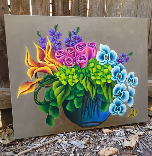 22x28 Radiant Orb of Flowers